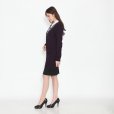 画像3: カーディガン 長袖 ロング丈 ニット パープル 洗濯機で洗える 事務服 ベストスーツ と相性抜群 オフィス 冷え対策 冷房対策