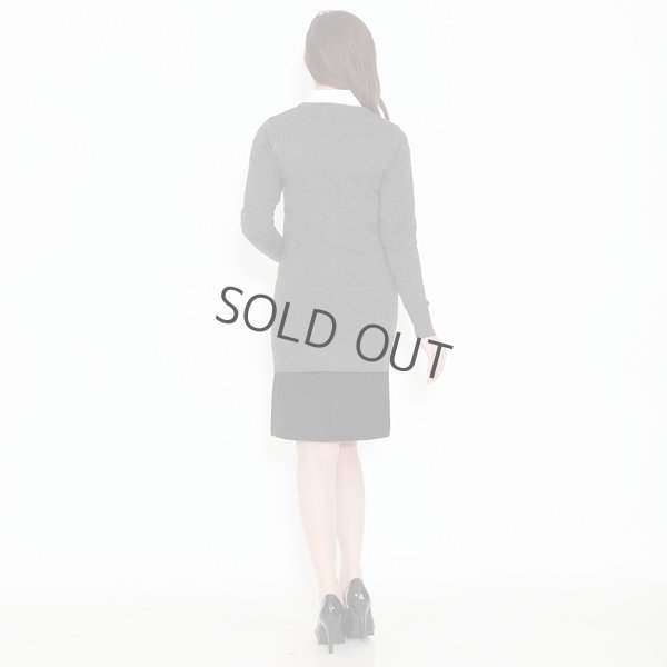 画像4: カーディガン 長袖 ロング丈 ニット チャコール 洗濯機で洗える 事務服 ベストスーツ と相性抜群 オフィス 冷え対策 冷房対策