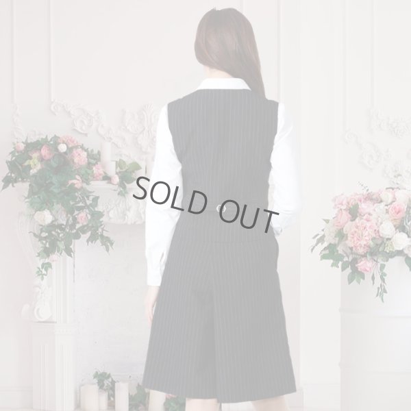 画像3: ベスト キュロット スーツ 黒ストライプ 機能性 着易さ抜群 撥水性に優れ汚れにも強い事務服 洗濯機で洗える オールシーズン対応