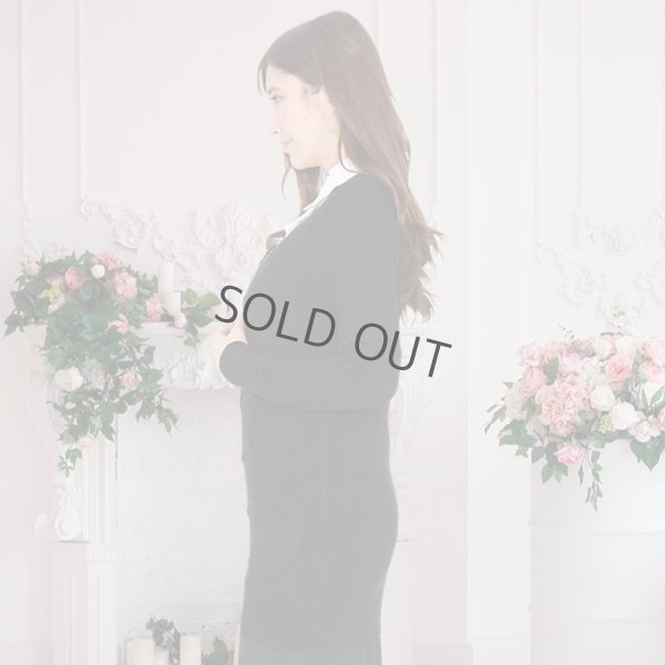 画像2: カーディガン 長袖 ロング丈 ニット ブラック 洗濯機で洗える 事務服 ベストスーツ と相性抜群 オフィス 冷え対策 冷房対策