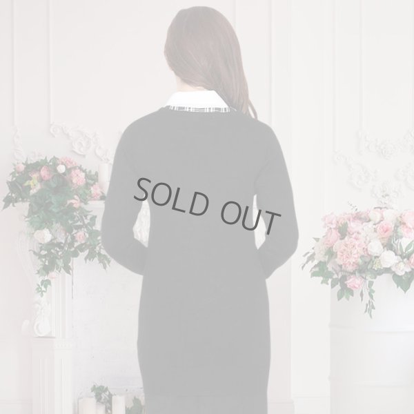 画像3: カーディガン 長袖 ロング丈 ニット ブラック 洗濯機で洗える 事務服 ベストスーツ と相性抜群 オフィス 冷え対策 冷房対策