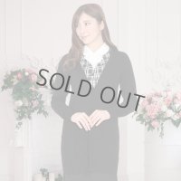 カーディガン 長袖 ロング丈 ニット ブラック 洗濯機で洗える 事務服 ベストスーツ と相性抜群 オフィス 冷え対策 冷房対策