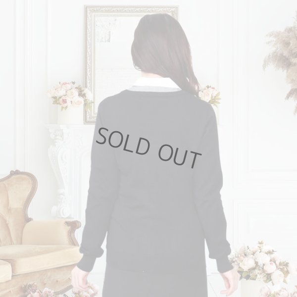 画像3: カーディガン 長袖 ミディアム丈 ニット ブラック 洗濯機で洗える 事務服 ベストスーツ と相性抜群 オフィス 冷え対策 冷房対策