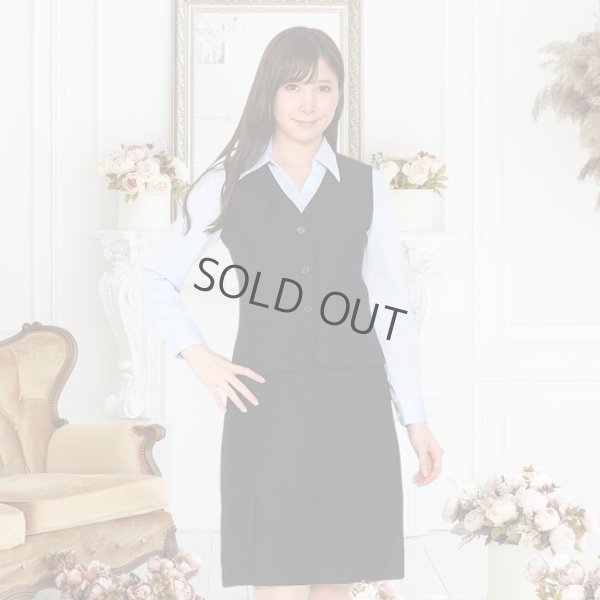 画像6: 長袖ブラウス 水色ストライプ 1番上のボタンがない スキッパーデザイン 洗濯機で洗える