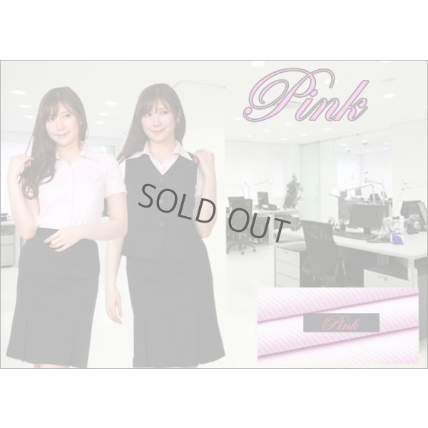 画像6: 半袖ブラウス ピンク 1番上のボタンがない スキッパーデザイン 洗濯機で洗える