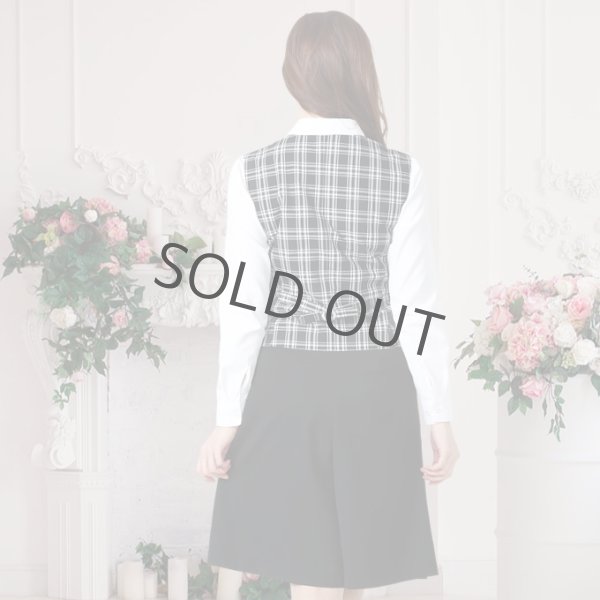 画像3: ベスト キュロット スーツ 黒チェックA 機能性 着易さ抜群 撥水性に優れ汚れにも強い事務服 洗濯機で洗える オールシーズン対応 (3)