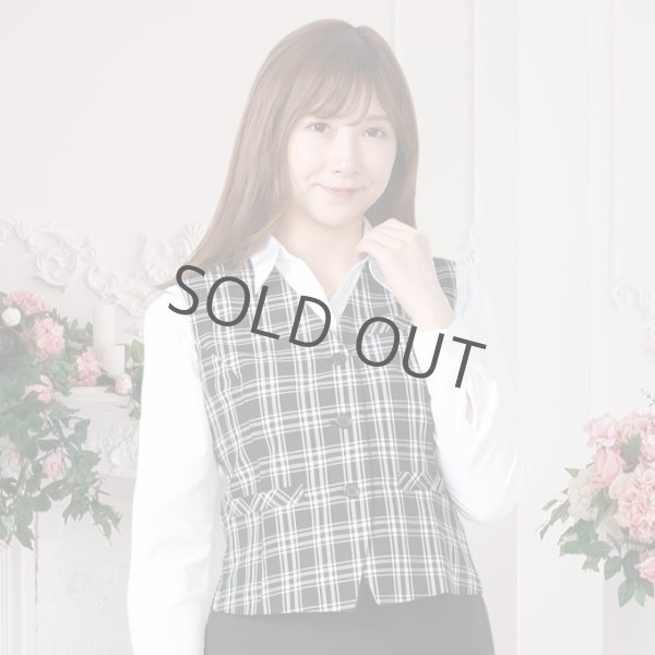 画像4: ベスト キュロット スーツ 黒チェックA 機能性 着易さ抜群 撥水性に優れ汚れにも強い事務服 洗濯機で洗える オールシーズン対応 (4)