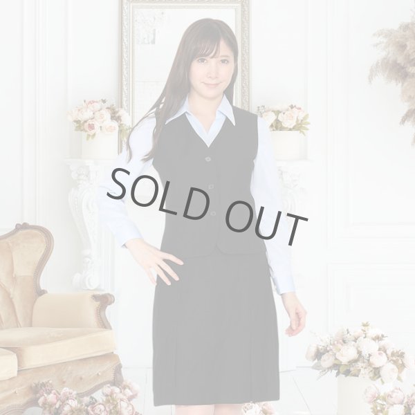 画像6: 長袖ブラウス 水色ストライプ 1番上のボタンがない スキッパーデザイン 洗濯機で洗える (6)